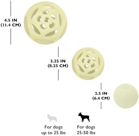 Chew King by Mammoth Glow-in-the-Dark Dog Fetch Balls (4-Pack Combo), Lattice & Rubber Fetch Toys for Night Play, High Bounce, Rechargeable Under Any Light, Multiple Sizes