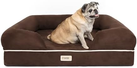 Friends Forever Chester Calming Orthopedic Dog Bed, Cocoa Brown, 36"x28"x9"