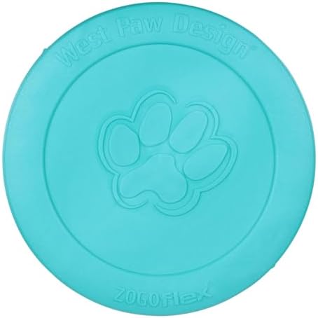 WEST PAW Zogoflex Zisc Dog Flying Disc, High Flying Aerodynamic Disc for Dogs Puppy – Lightweight, Floatable Disc for Fetch, Tug of War, Catch, Play – Doubles as Food/Water Bowl, Small 6.5", Teal