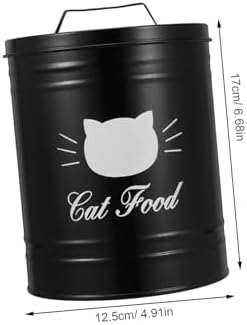 Healifty Airtight Metal Container for Dog Treats and Cat Food Versatile Storage Jar for Keeping Foods Fresh and Dry for Household Use