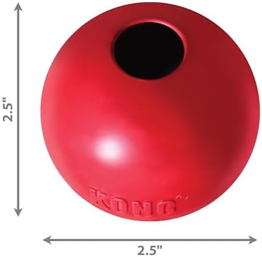 KONG Ball with Hole, Natural Rubber Fetch Toy, Red, for Large/Medium Dogs | KONG Durable Natural Rubber Fetch Ball with a Hole, Great for Training & Interactive Playtime with Your Dog