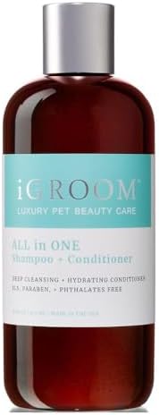 iGroom All-in-One Dog Shampoo + Conditioner, Luxury Pet Beauty Care, Deep Clean All Coat Types, Hydrate and Condition Coat, Made in the USA, 16 oz