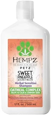 Hempz Petz, Dog Shampoo, Sweet Pineapple & Honey Melon, 17 oz. | Botanical formula cleanses while helping add fullness and shine