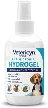 Vetericyn Plus Dog Wound Care Hydrogel Spray | Healing Aid and Wound Protectant, Sprayable Gel to Relieve Dog Itchy Skin, Safe for All Animals. 3 Ounces
