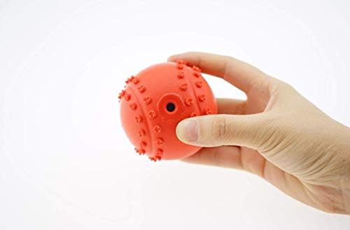 Squeaky Dog Toys, Non-Toxic Rubber Play Balls - Interactive & Training Chew Toy for Puppy & Small/Medium Dogs (6cm Tennis Pack of 4)