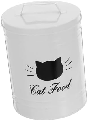 Healifty Airtight Metal Canister with Sealed Lid for Pet Food Iron Jar for Cat and Dog Treats Keeps Food Fresh and Dry