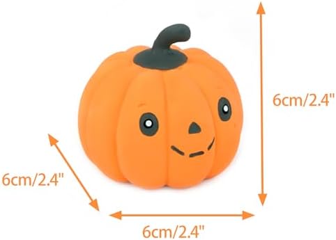 CHIWAVA 3PCS 2.4" Squeak Halloween Pumpkin Latex Dog Toy Set for Small Dogs | Interactive Puppy Toys for Indoor & Outdoor Fetch and Throw, Squeeze Squeak Play, Holiday Gift