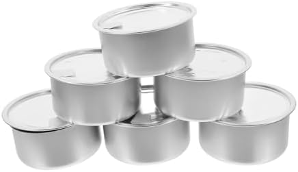 SHOWERORO 6pcs Pet Food Tins Easy Open Dessert Cans for Cat Dog Food Storage, 6-Pack, Aluminium, Silver