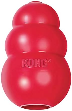 KONG Classic Stuffable Dog Toy, Natural Rubber Chew, for Small Dogs | Treat-Filling Fetch & Chew Toy with Erratic Bounce, Made from KONG Durable Natural Rubber for Extended Playtime