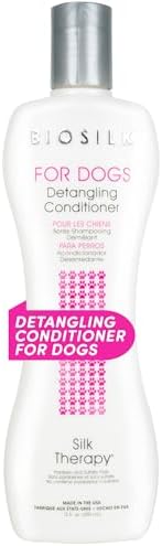 BioSilk for Dogs Silk Therapy Detangling Conditioner, 12 Fl Oz | Smooths knots and tangles for soft, manageable coats, supports routine grooming and brushing