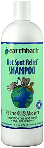 earthbath Hot Spot Relief Pet Shampoo, Made in USA, 16 Oz (2 Pack) | Tea Tree Oil Hot Spot Treatment for Dogs, Best Dog Shampoo for Itching & Skin Conditions