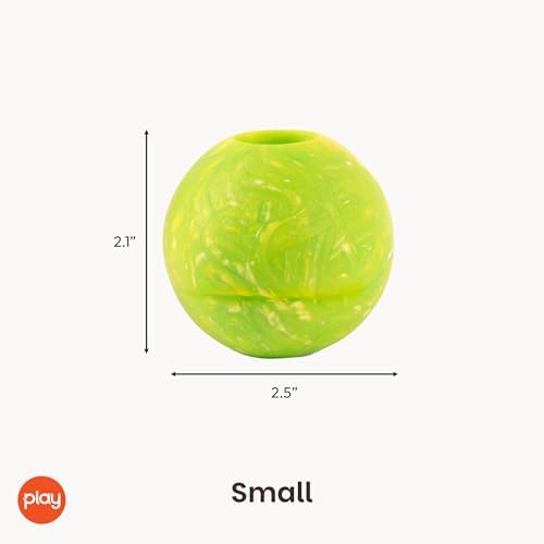 P.L.A.Y. Cute Outdoor Dog Toys - ZoomieRex IncrediBall Rubber Ball Toy, Great for Puppies & Small, Medium, Large Dogs - Dishwasher Safe, Indestructible, Floats in Water, Beach Friendly (Green, Small)