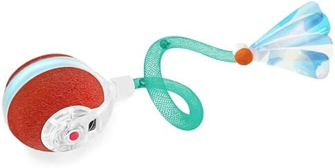 Jkanti Interactive Cat Toys for Indoor Cats,The 3rd Generation Agile Moving Cat Ball with Elastic Mesh Tail,Automatic Kitten Toys for Bored Indoor Adult Cats,Motion Activated (Green)