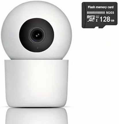 Indoor Pan/Tilt Home Security Mobile Tracking Camera 2K 3MP, 345 Degree Wireless WiFi Webcam/Monitor for Baby/Elder with Night Vision & Phone App (128G SD Card Storage), 2 Way Audio, Human Detection