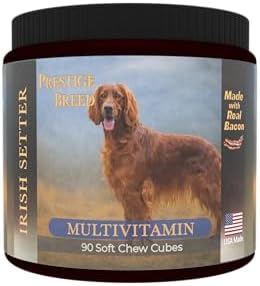 Irish Setter Multivitamins, 90 Count, Made in the USA with Real Bacon.