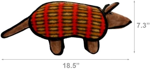 TUFFY® : 2 Pack Armadillo Dog Toy: Ultra Durable Plush Toy with Multiple Layers & Reinforced Seams, Washable and Floats, Original Construction