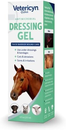 Vetericyn Plus Wound Dressing Gel for Animals| Thick Barrier Wound Care for Cats, Dogs, Horses, and Small Animals, Works on Wounds and Skin Irritations. 8 Ounces