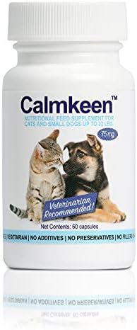 75 mg 60 Count Behavior Support Capsules for Small Dogs & Cats up to 22 lbs -Calming Natural Milk Protein Supplement-Help Pets Cope with Change & Noise Related Stress-Non-Drowsy-Lactose-Free