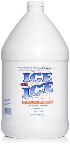Chris Christensen Ice on Ice Detangling Dog Conditioner, Groom Like a Professional, Dematts, Moisturizes, Creates Long Lasting Silkiness, All Coat Types, Made in USA, 1gal