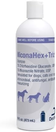MiconaHex+Triz Shampoo for Dogs, Cats and Horses, 16 oz, Unscented | Antibiofilm, Moisturizing; Packaging May Vary