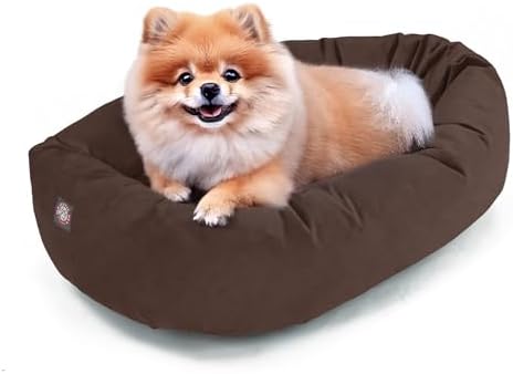 Majestic Pet Suede Calming Dog Bed, 24 Inch Small, Washable, Chocolate