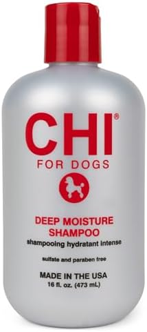 CHI for Dogs Deep Moisture Hydrating Dog Shampoo, 16 Fl Oz Bottle | Ionic technology, pH-balanced formula, hydrating, dry skin and soft shiny coat