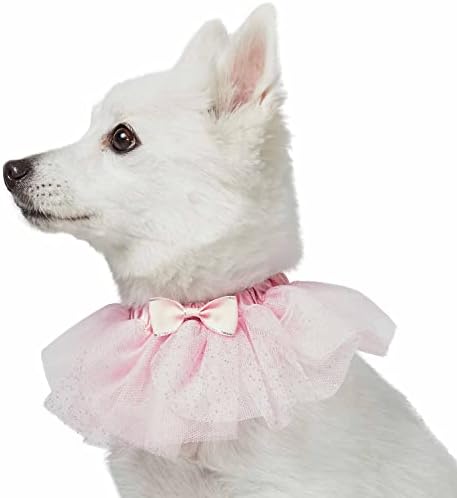 Blueberry Pet My Little Princess Adjustable Breakaway Dog Collar with Embroidered Mesh and Bowtie, Baby Pink, X-Small