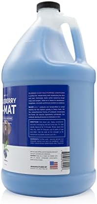 Bark2Basics Blueberry D-Mat Dog Conditioner and Pet Detangler, 1 Gallon | 16:1 Concentrate, Loosens Tough Mats and Tangles, Use as Leave In, Aids Deshedding, Dematting Wash, Groomer Grade, USA Made