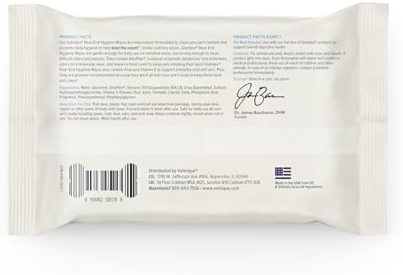 Glandex Anal Gland Hygienic Pet Wipes 100 Ct Advanced Vet-Strength Chews 30 Ct Bundle Dog Cleaning Wipes with Fresh Scent, Vet-Strength Anal Gland Supplement for Dogs with Extra Fiber