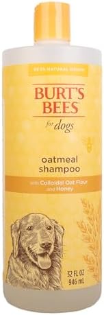 Burts Bees for Pets Oatmeal Dog Shampoo, Honey Scent, 32 Fl Oz Bottle | Colloidal oatmeal and honey, pH-balanced formula, soothing, itchy and sensitive skin