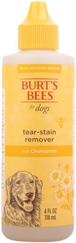 Burt's Bees for Pets Dog Tear Stain Remover with Chamomile, 4 fl oz, 24-Pk