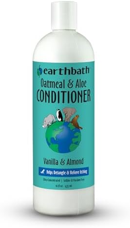 earthbath, Oatmeal & Aloe Conditioner - Dog Conditioner for Allergies & Itching, Dry Skin, Dog Wash that Helps Detangle & Relieve Itching, Made in USA, Cruelty Free Pet Conditioners - 16 Oz (1 Pack) | Dog Conditioner for Allergies & Itching, Dog Wash T...