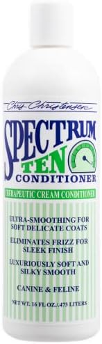 Chris Christensen Spectrum Ten Dog Conditioner, Groom Like a Professional, Gentle Cleansing, Leaves Coat Soft & Silky, Gorgeous Shine, Made in the USA, 473ml