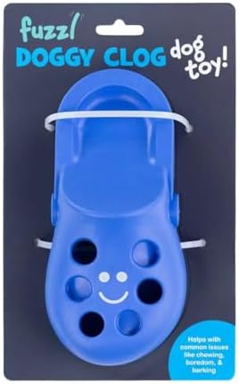 Fuzzl Shoe Dog Toy Puzzle Treat Toy – Natural Rubber Chew Toy – Durable, Interactive Enrichment Feeder – Eco-Friendly, Non-Toxic & Dishwasher Safe – Blue