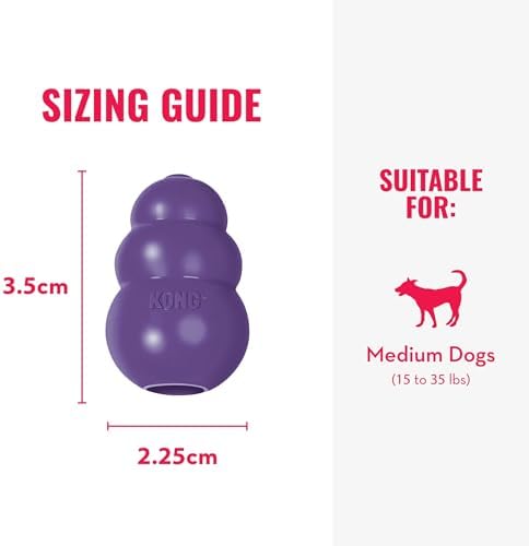KONG Senior, Gentle Natural Rubber Toy, for Medium Dogs (Pack of 2) | Gentle Natural Rubber Stuffable Toy Designed for Older Dogs with Aging Teeth, Holds Treats for Easy Chewing & Gentle Fetch