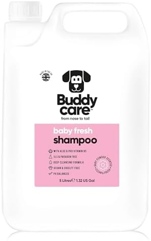Baby Fresh Dog Shampoo by Buddycare | Deep Cleansing Shampoo for Dogs | Fresh Scented | with Aloe Vera and Pro Vitamin B5 (169.07oz)