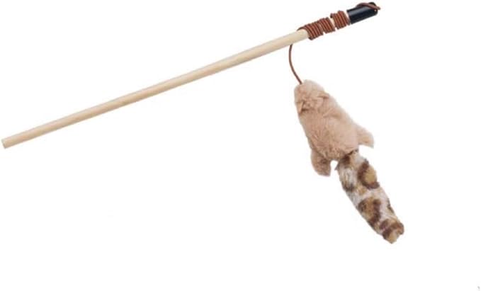 SPOT Skinneeez Stuffing-Free Forest Friends Cat Teaser Wand Toy with Catnip – Interactive Play for Cats and Breeds, Assorted Characters, 12-Inch