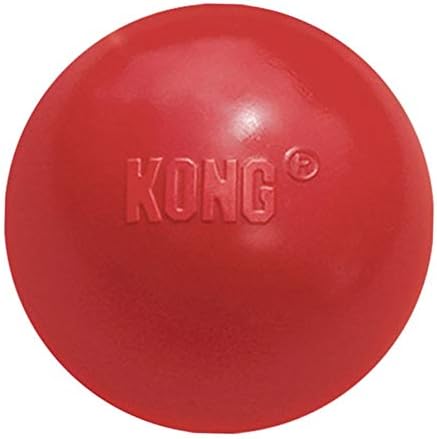 KONG Ball with Hole, Natural Rubber Fetch Toy, Red, for Large/Medium Dogs | KONG Durable Natural Rubber Fetch Ball with a Hole, Great for Training & Interactive Playtime with Your Dog