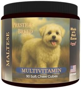 Multivitamins, Balanced Nutrition for Your Maltese, 90 Count, Made in the USA with Real Bacon