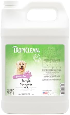 TropiClean Dog Detangler Spray Dematting, Leave-in Conditioner, 1 Gallon