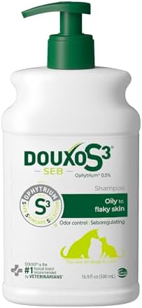 Douxo S3 SEB Dog Seboregulating Shampoo, 0.5% Ophytrium, 16.9 fl oz | Seborrhea Treatment for Dogs & Cats, Helps Control Dandruff, Unpleasant Odors & Oily/Flaky Skin, 0.5% Ophytrium, 16.9 fl oz