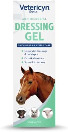 Vetericyn Plus Wound Dressing Gel for Animals| Thick Barrier Wound Care for Cats, Dogs, Horses, and Small Animals, Works on Wounds and Skin Irritations. 8 Ounces