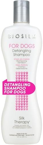 BioSilk for Dogs Silk Therapy Detangling Dog Shampoo, 12 Fl Oz Bottle | Coconut oil and silk proteins, dematting formula, paraben-free, pH balanced for all coats
