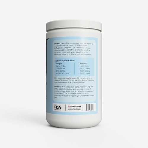 Calming Aid for Dogs, Melatonin, Chamomile, 60-Pack