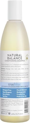 TrueBlue Natural Balance Conditioning Dog Shampoo with Green Tea & Chamomile - Cleansing Wash, Deodorizing, Moisturizing – Toxin Free, Natural Botanical Blend – Tearless Cleaner – 12 Fl. Oz.