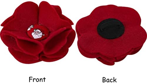 Lionet Paws Christmas Dog Collar with Felt Flower, Dog Flower Collar with Metal Buckle for Dogs, Adjustable Comfortable Dogs Collars Girl, M, Neck 13.5-22 in