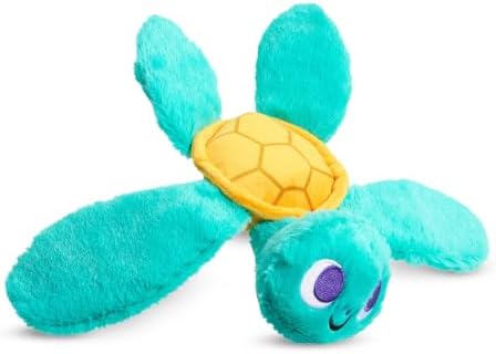 BarkBox Stevie Sea Turtle Dog Toy - Extra Small to Small Dogs | Plush Sea Turtle Toy with Whip-N-Flip Fins, Squeaker and Crinkle | Fetch and Thrash | 9-20 lbs