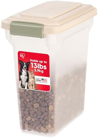 IRIS USA Dog Food Storage Container, Up to 13 lbs, Almond