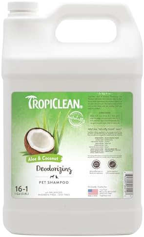 TropiClean Deodorizing Dog Shampoo for Smelly Dogs, Made in USA, 1 Gallon