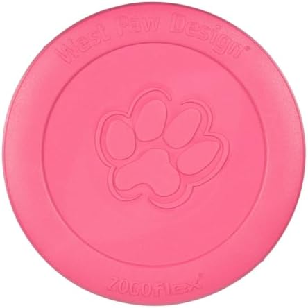 WEST PAW Zogoflex Zisc Dog Flying Disc, High Flying Aerodynamic Disc for Dogs Puppy – Lightweight, Floatable Disc for Fetch, Tug of War, Catch, Play – Doubles as Food/Water Bowl, Large 8.5", Geranium